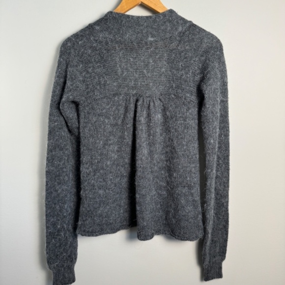 Jacob Connexion Women's Charcoal Alpaca Blend Open Long Sleeve Short Cardigan S - Picture 4 of 11